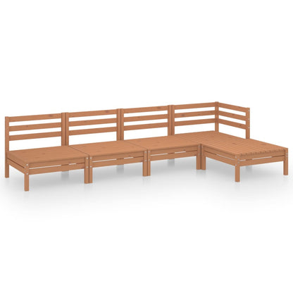 Set Salotto da Giardino 5 pz in Legno Massello di Pino Miele - homemem39