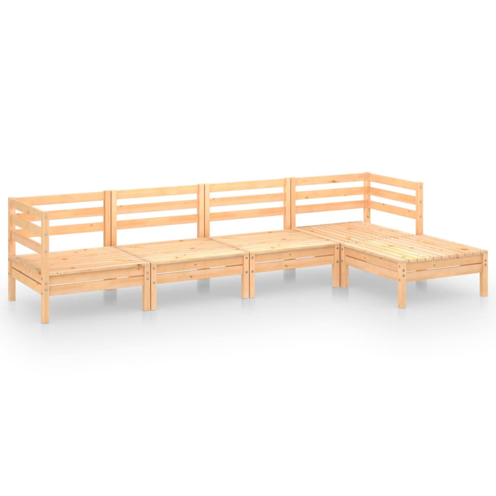 Set Salotto da Giardino 5 pz in Legno Massello di Pino - homemem39