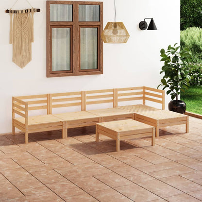 Set Salotto da Giardino 6 pz in Legno Massello di Pino - homemem39