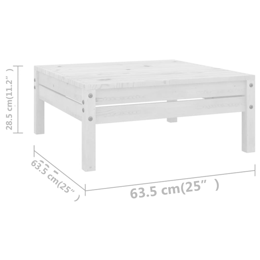 Set Divani da Giardino 7 pz Bianco in Legno Massello di Pino - homemem39