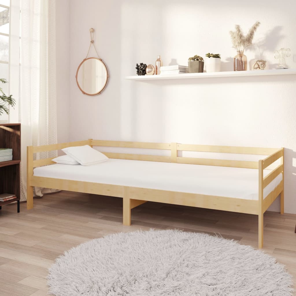 Divano Letto con Materasso 90x200 cm Legno Massello di Pino - homemem39