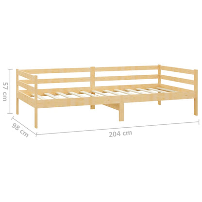 Divano Letto con Materasso 90x200 cm Legno Massello di Pino - homemem39