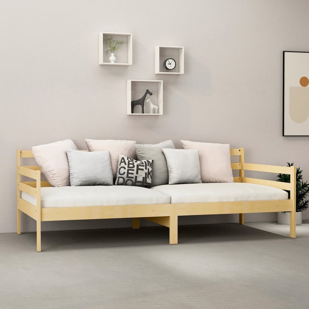 Divano Letto con Materasso 90x200 cm Legno Massello di Pino - homemem39