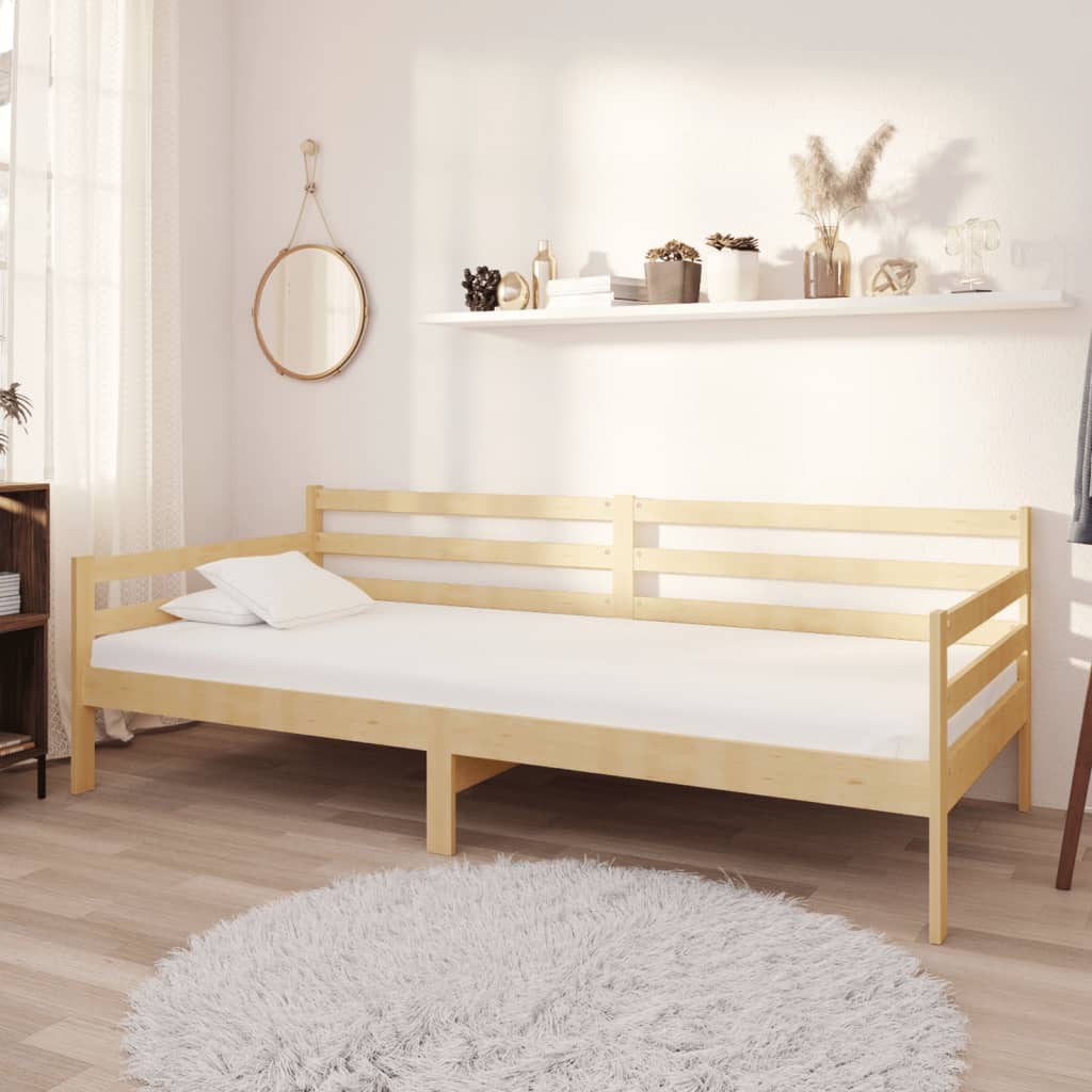 Divano Letto con Materasso 90x200 cm Legno Massello di Pino - homemem39