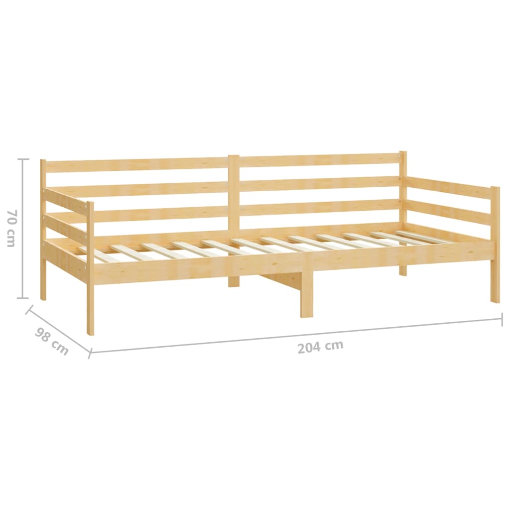 Divano Letto con Materasso 90x200 cm Legno Massello di Pino - homemem39