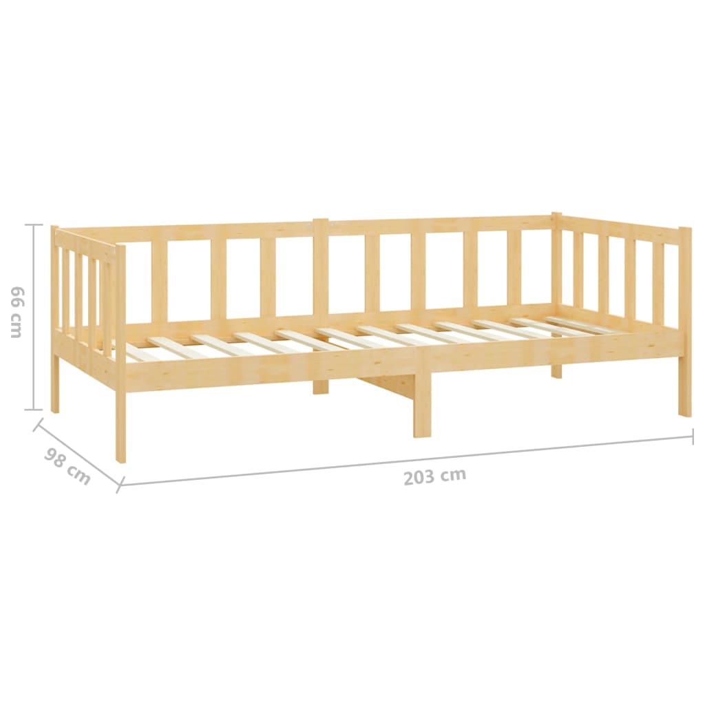 Divano Letto con Materasso 90x200 cm Legno Massello di Pino - homemem39