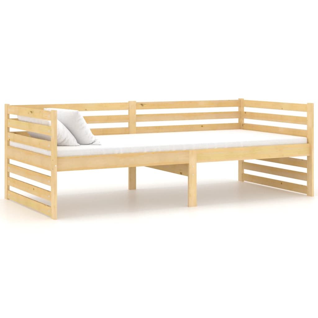 Divano Letto con Materasso 90x200 cm Legno Massello di Pino - homemem39