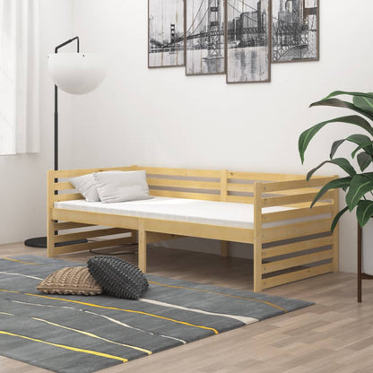 Divano Letto con Materasso 90x200 cm Legno Massello di Pino - homemem39