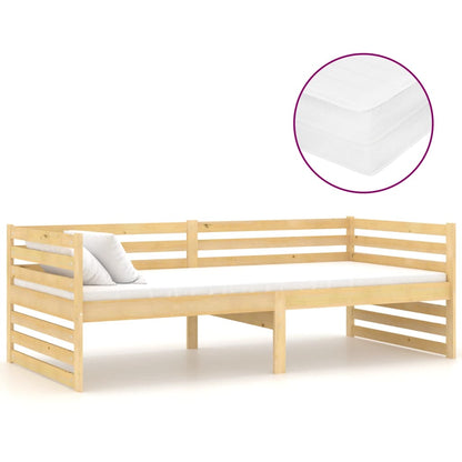 Divano Letto con Materasso 90x200 cm Legno Massello di Pino - homemem39