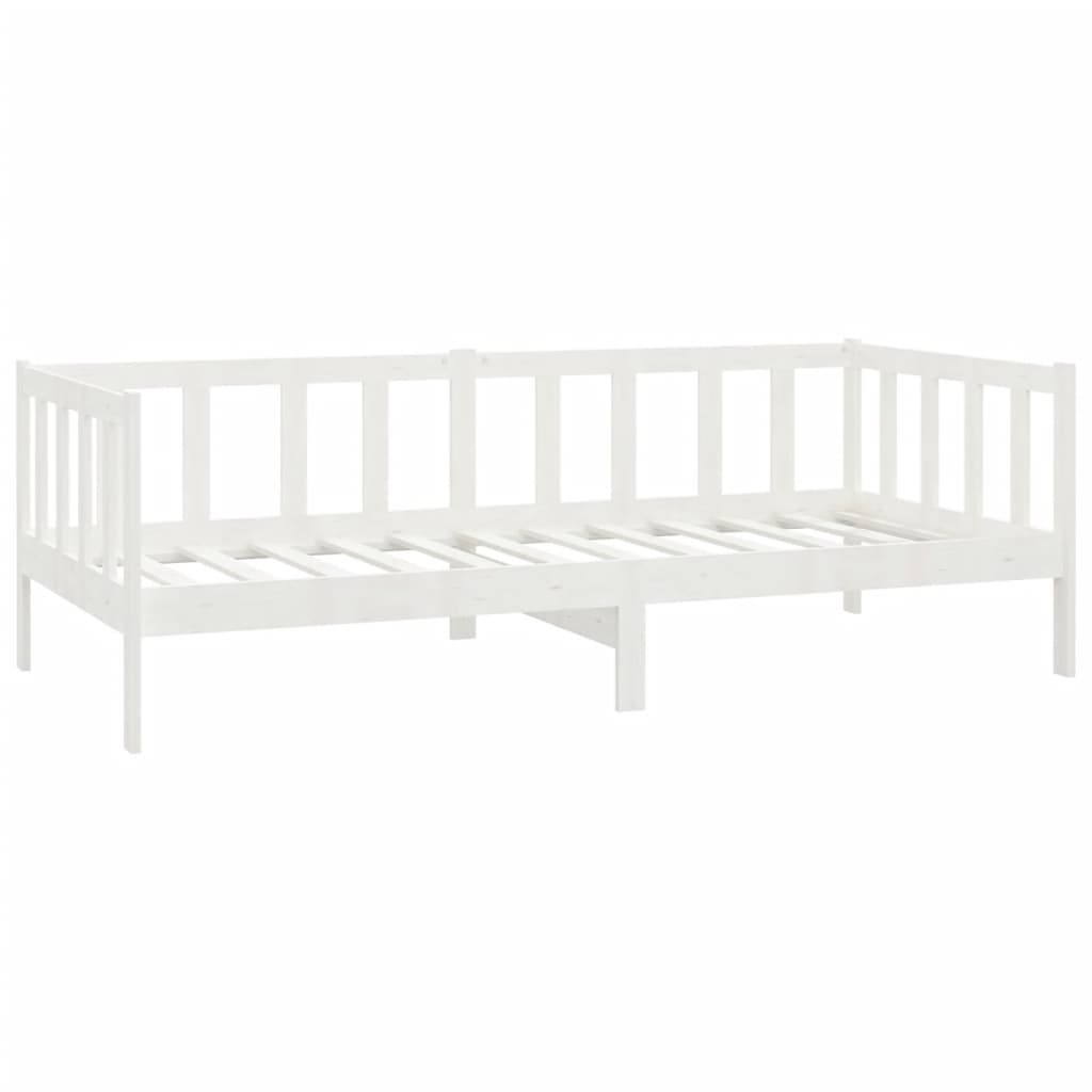 Divano Letto con Cassetti 90x200 cm Bianco in Massello di Pino - homemem39