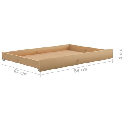 Divano Letto con Cassetti 90x200 cm Miele in Legno di Pino - homemem39