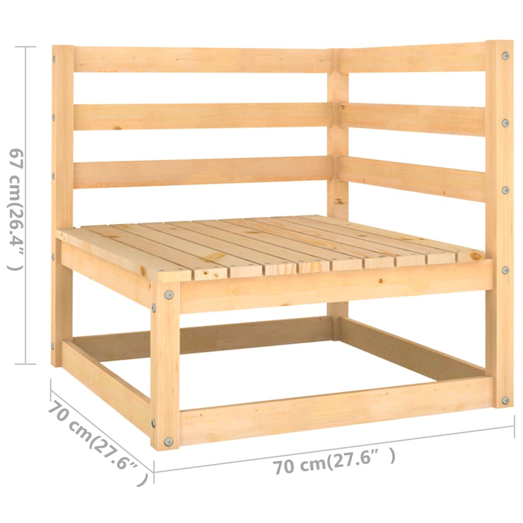 Set Divani da Giardino 3 pz con Cuscini Legno Massello di Pino - homemem39