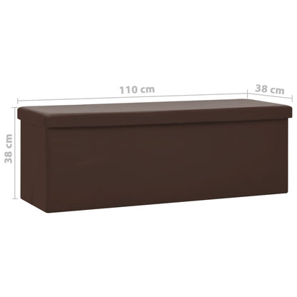 Panca Portaoggetti Pieghevole Marrone in PVC - homemem39