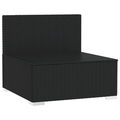 Divano a 4 Posti con Cuscini in Polyrattan Nero - homemem39