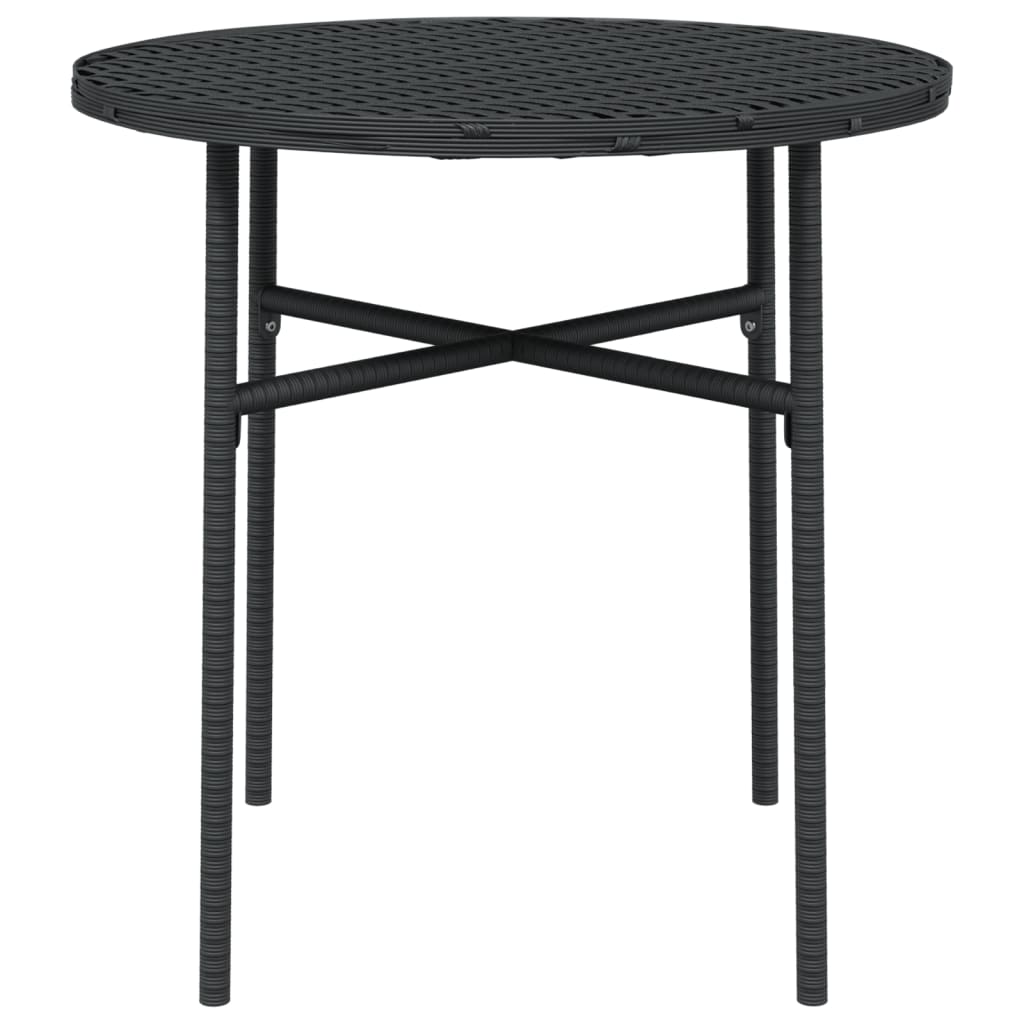 Tavolino da Tè Nero 45 cm in Polyrattan - homemem39