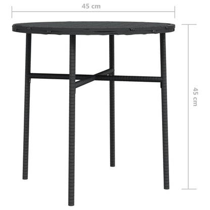 Tavolino da Tè Nero 45 cm in Polyrattan - homemem39