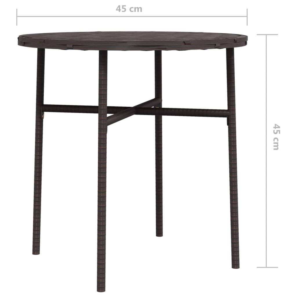 Tavolino da Tè Marrone 45 cm in Polyrattan - homemem39