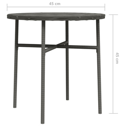 Tavolino da Tè Grigio 45 cm in Polyrattan - homemem39