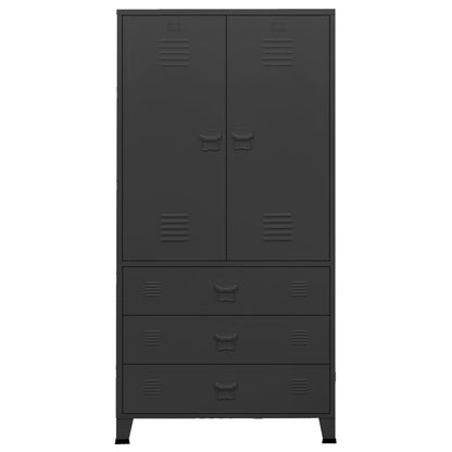 Armadio Industriale Nero 90x50x180 cm in Metallo - homemem39