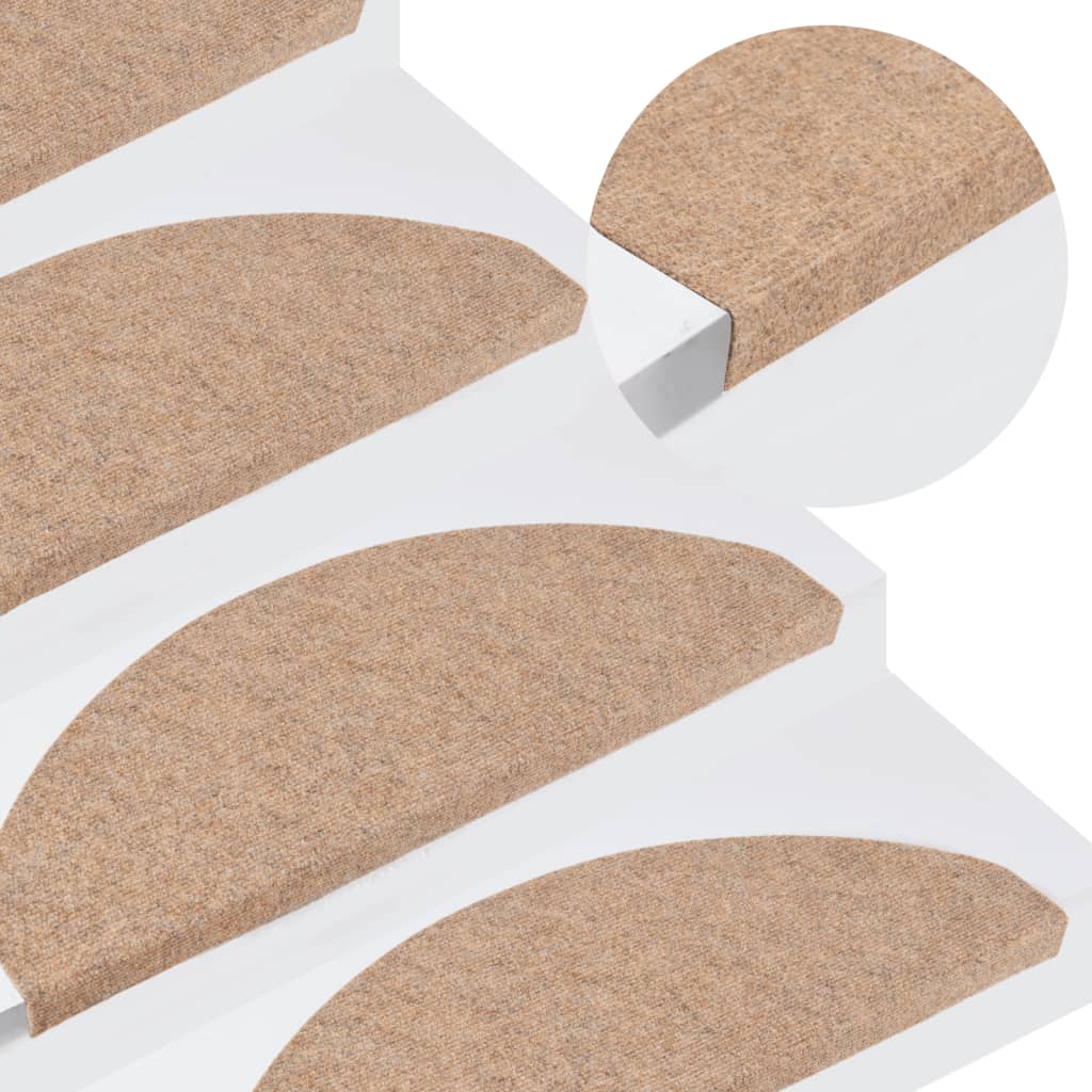 Tappetini Autoadesivi per Scale 15 pz 65x22,5x3,5 cm Beige - homemem39