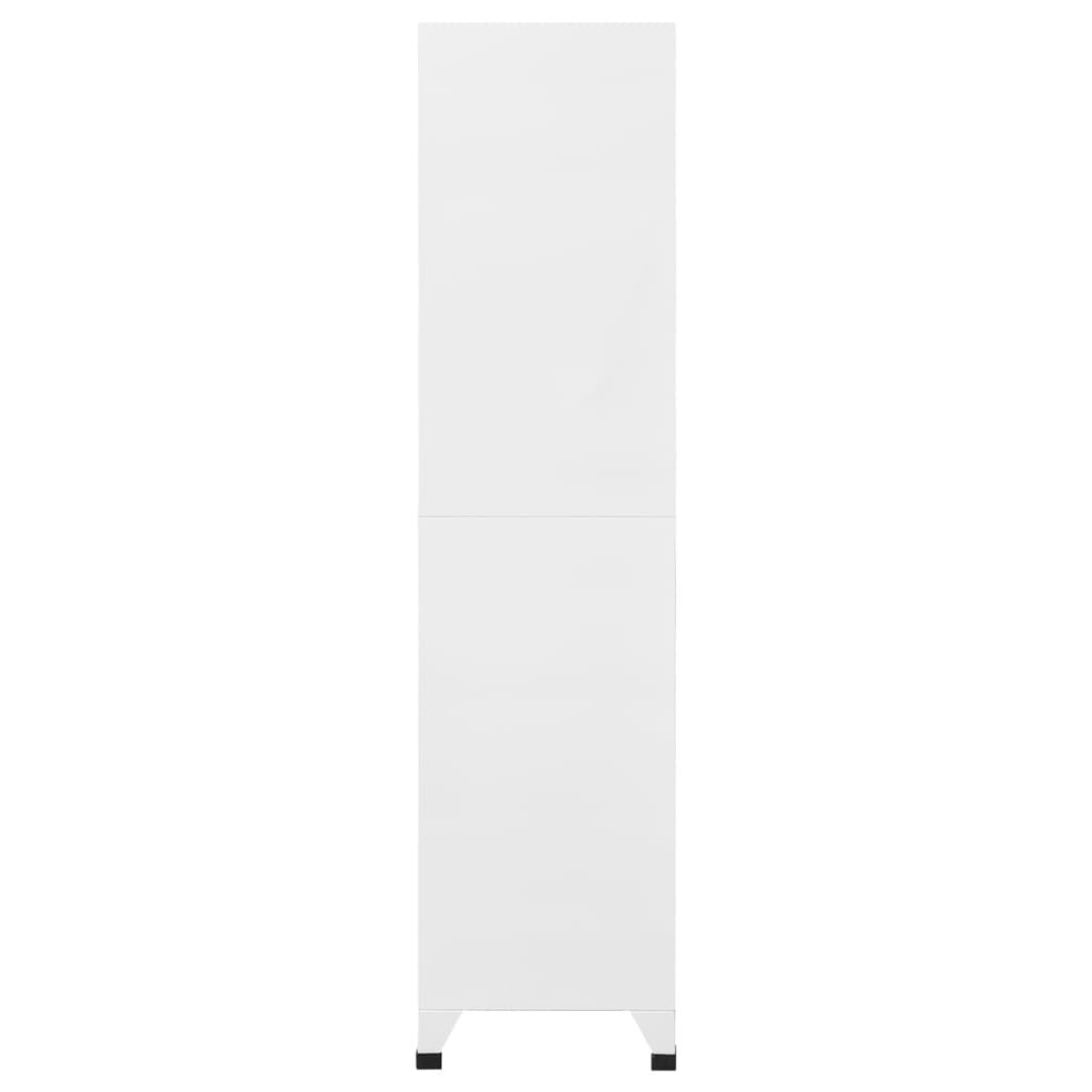 Armadietto con Serratura Bianco 90x45x180 cm in Acciaio - homemem39