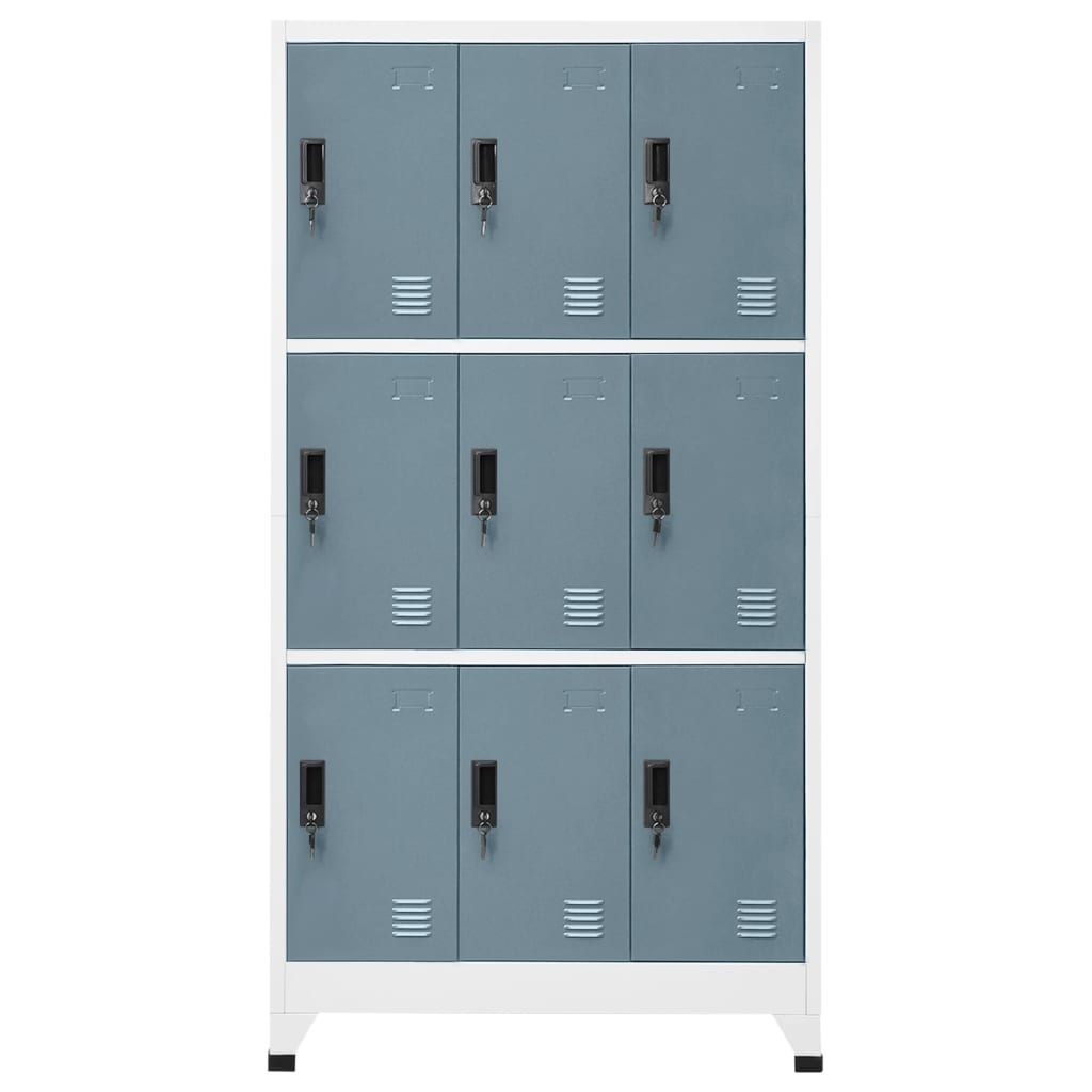 Armadietto Grigio Chiaro e Scuro 90x45x180 cm in Acciaio - homemem39