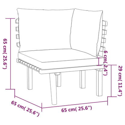 Set Divani da Giardino 4 pz con Cuscini in Massello di Acacia - homemem39