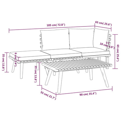 Set Divani da Giardino 4 pz con Cuscini in Massello di Acacia - homemem39