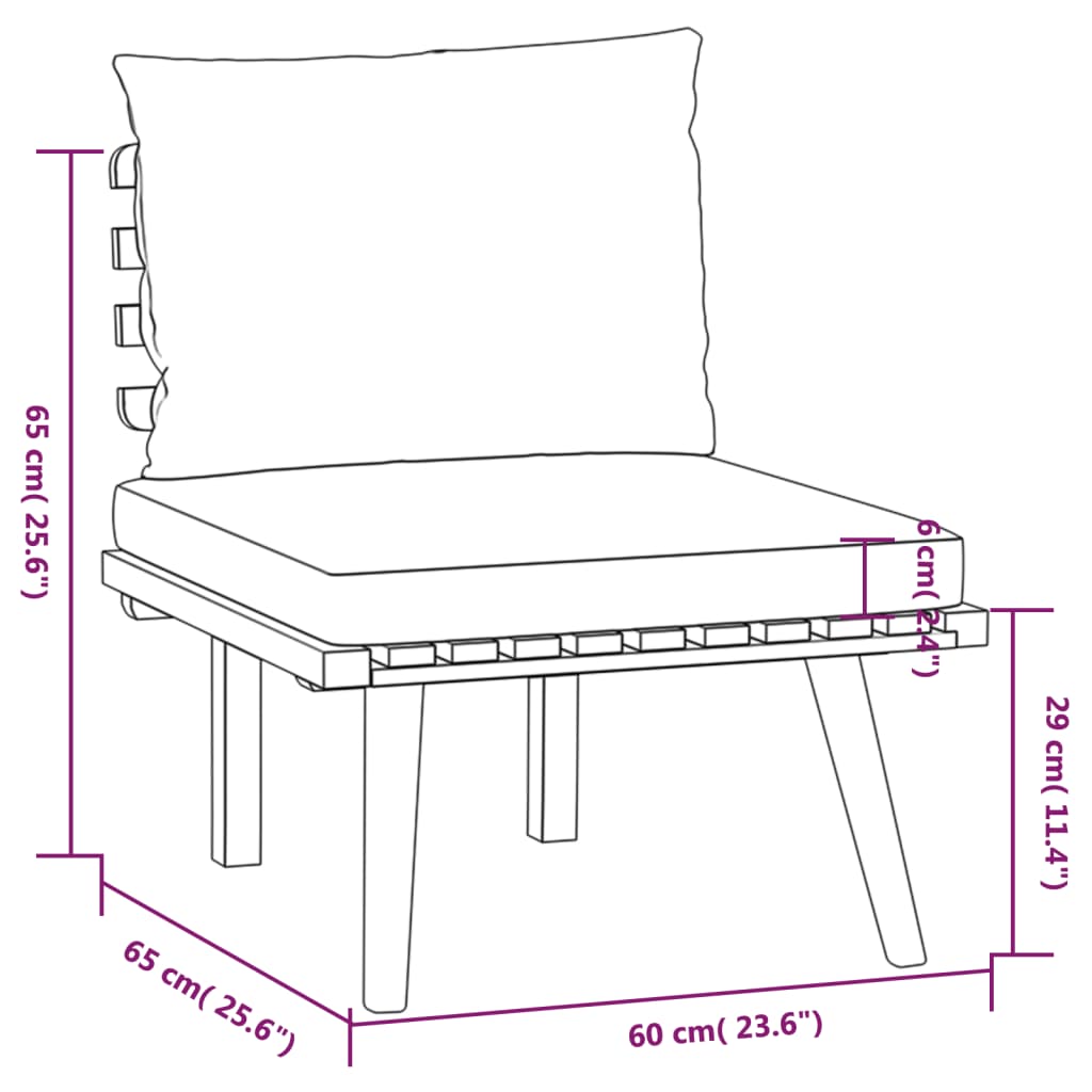 Set Divani da Giardino 5 pz con Cuscini in Massello di Acacia - homemem39