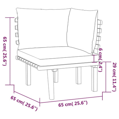 Set Divani da Giardino 5 pz con Cuscini in Massello di Acacia - homemem39