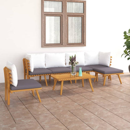 Set Divani da Giardino 7 pz con Cuscini in Massello di Acacia - homemem39