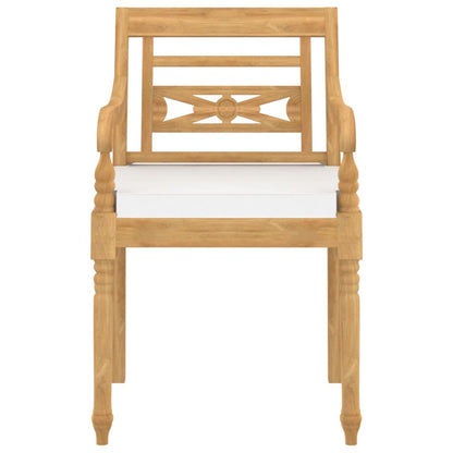 Sedie Batavia con Cuscini 4 pz in Legno Massello di Teak - homemem39