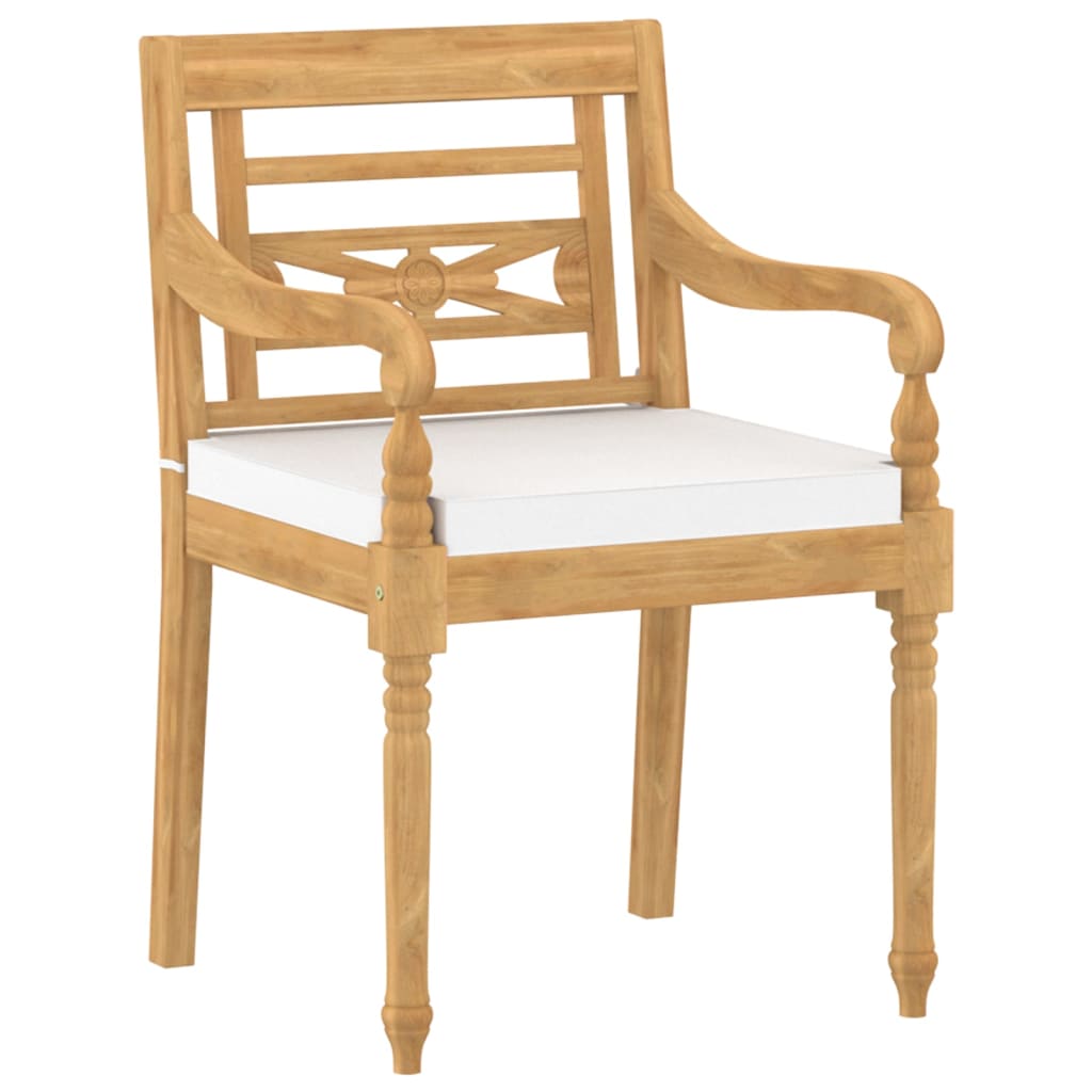 Sedie Batavia con Cuscini 6 pz in Legno Massello di Teak - homemem39