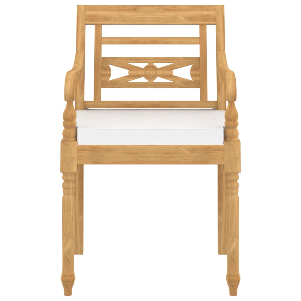 Sedie Batavia con Cuscini 6 pz in Legno Massello di Teak - homemem39