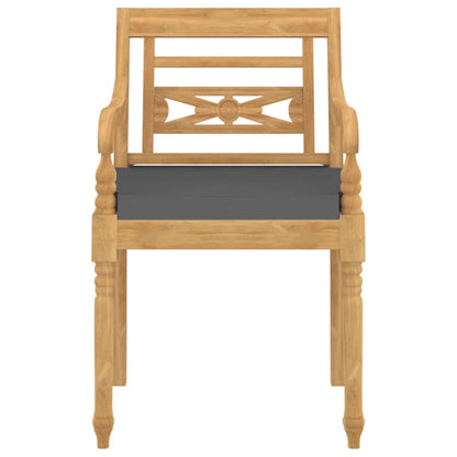 Sedie Batavia con Cuscini 4 pz in Legno Massello di Teak - homemem39