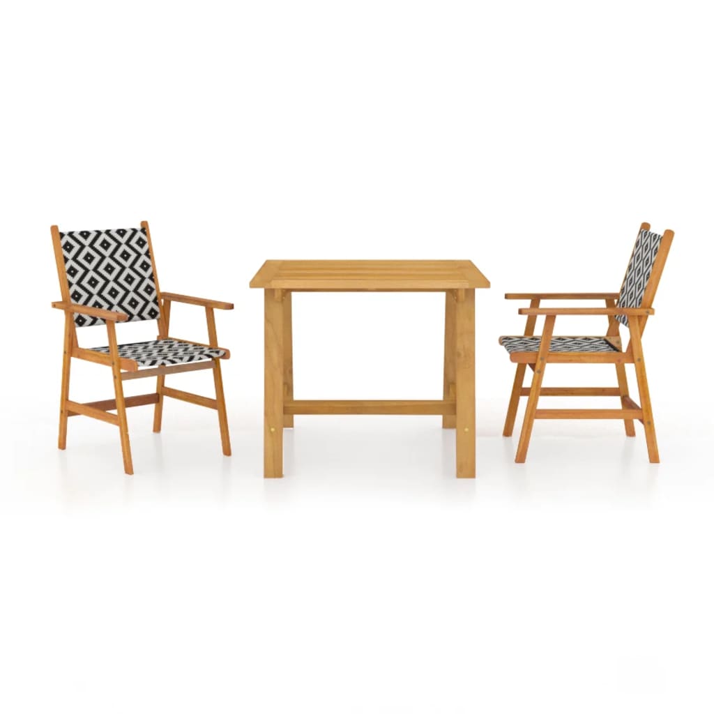 Set Mobili da Pranzo per Giardino 3 pz Legno Massello di Acacia - homemem39