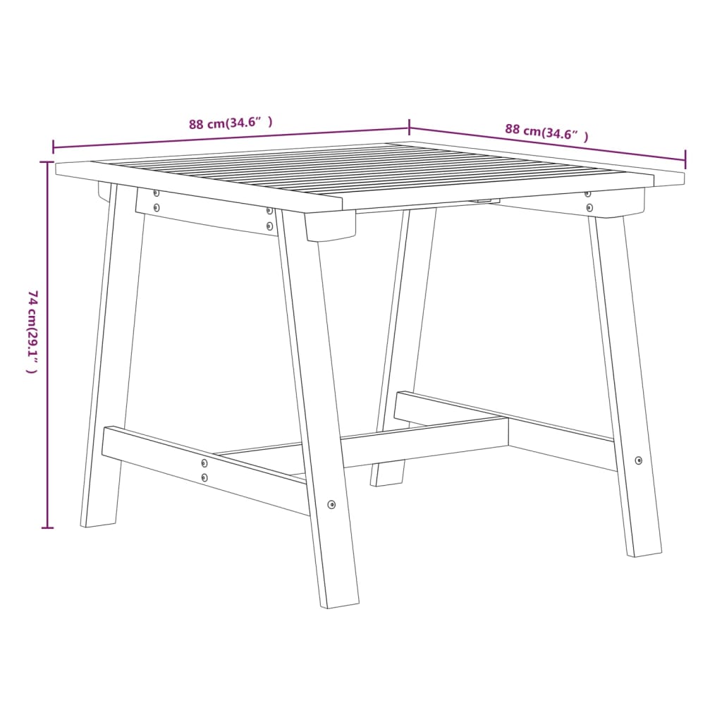 Set Mobili da Pranzo per Giardino 3 pz Legno Massello di Acacia - homemem39