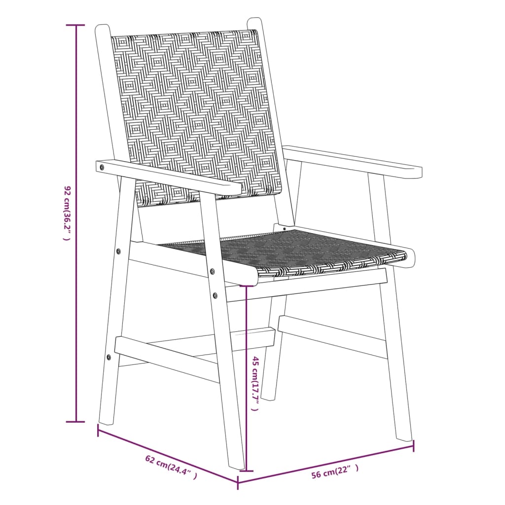 Set Mobili da Pranzo per Giardino 3 pz Legno Massello di Acacia - homemem39