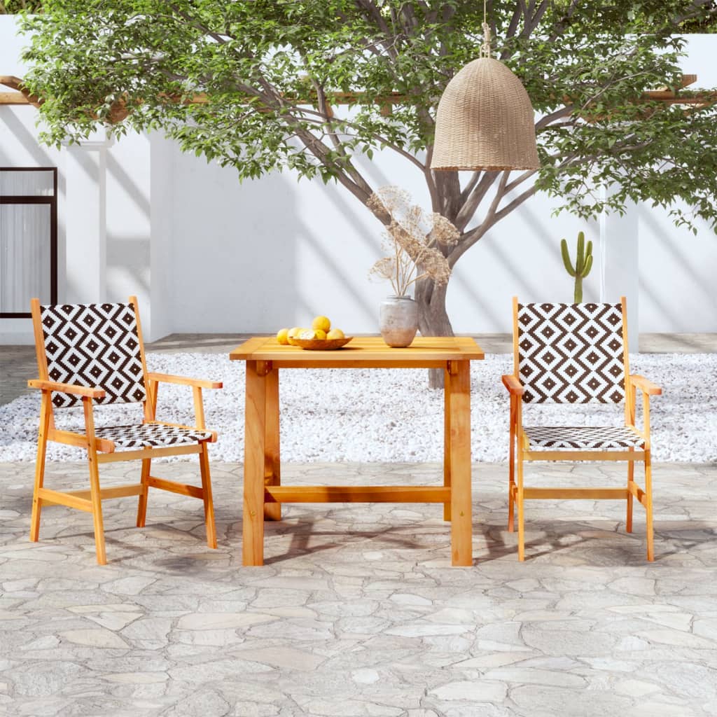 Set Mobili da Pranzo per Giardino 3 pz Legno Massello di Acacia - homemem39