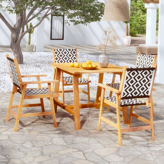 Set Mobili da Pranzo per Giardino 5 pz Legno Massello di Acacia - homemem39