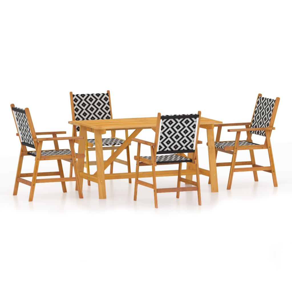 Set Mobili da Pranzo per Giardino 5 pz Legno Massello di Acacia - homemem39