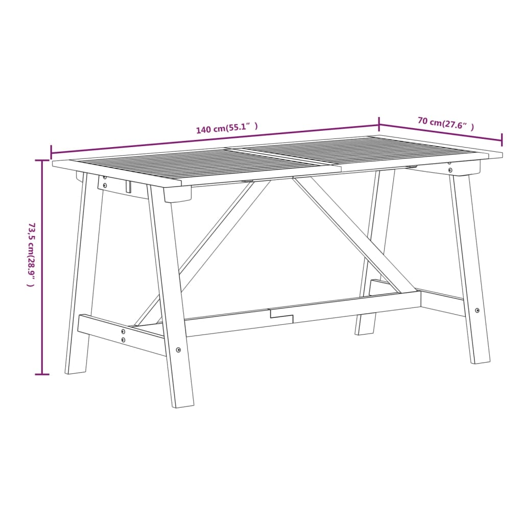 Set Mobili da Pranzo per Giardino 5 pz Legno Massello di Acacia - homemem39