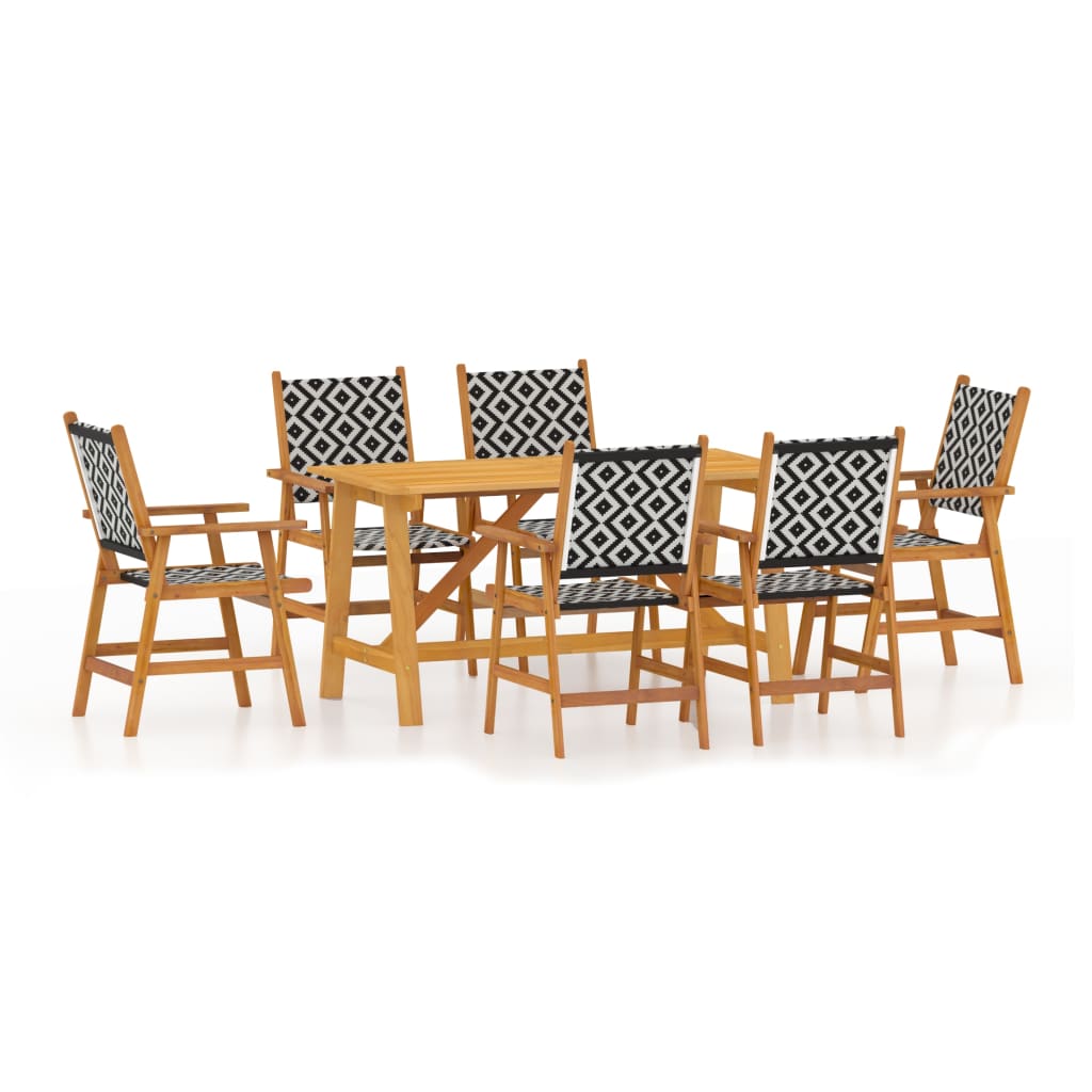 Set Mobili da Pranzo per Giardino 7 pz Legno Massello di Acacia - homemem39