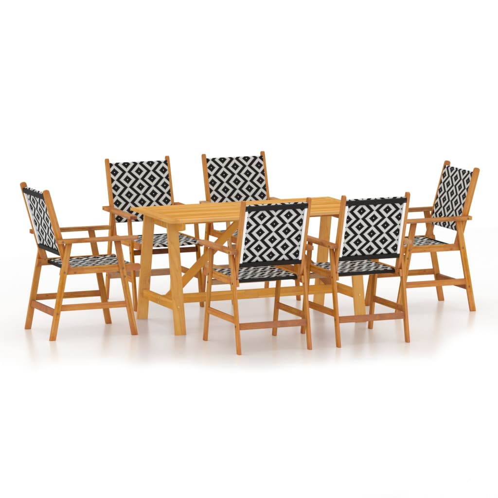 Set Mobili da Pranzo per Giardino 7 pz Legno Massello di Acacia - homemem39