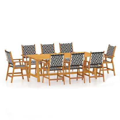 Set Mobili da Pranzo per Giardino 9 pz Legno Massello di Acacia - homemem39