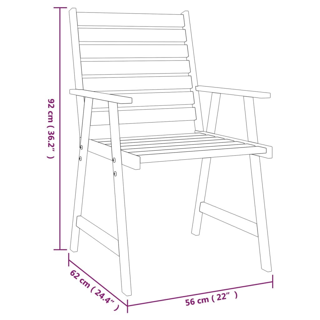 Set Mobili da Pranzo per Giardino 3 pz Legno Massello di Acacia - homemem39