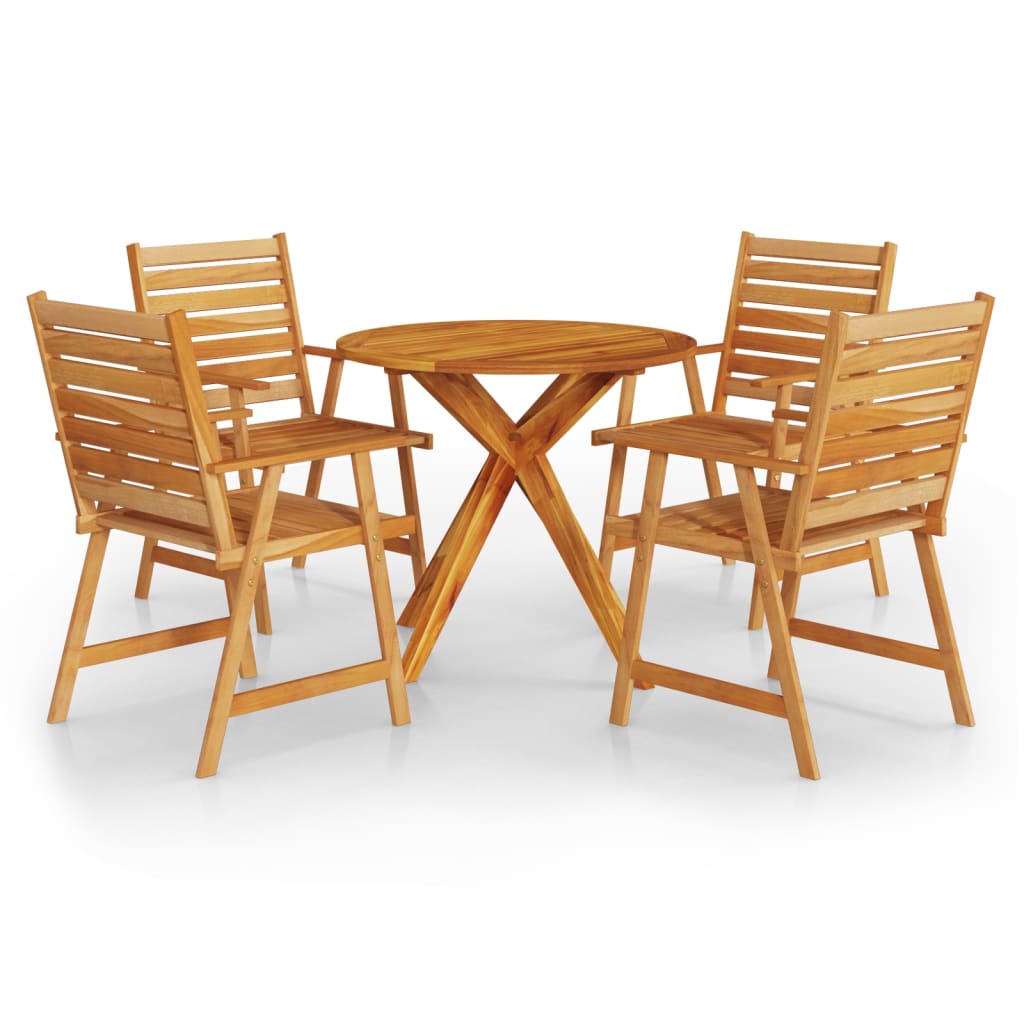 Set Mobili da Pranzo per Giardino 5 pz Legno Massello di Acacia - homemem39