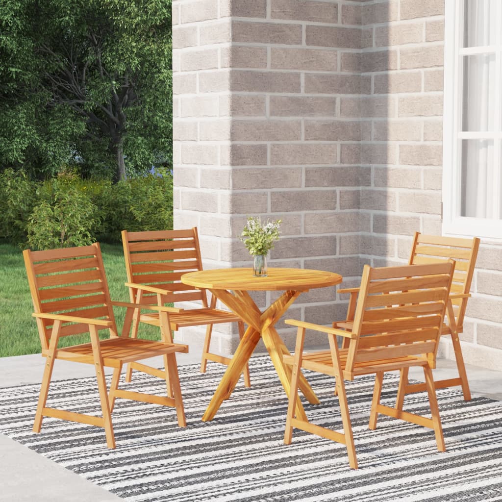 Set Mobili da Pranzo per Giardino 5 pz Legno Massello di Acacia - homemem39