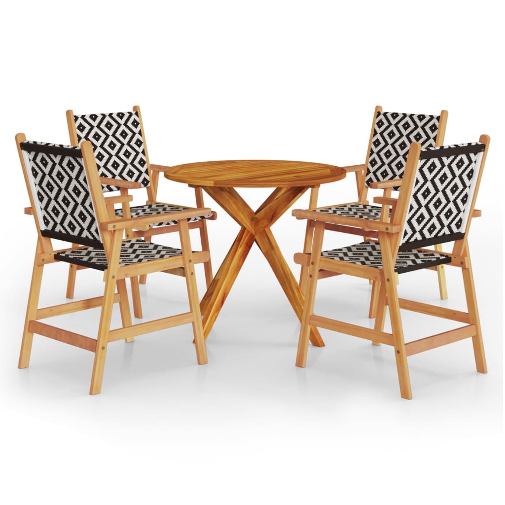 Set Mobili da Pranzo per Giardino 5 pz Legno Massello di Acacia - homemem39