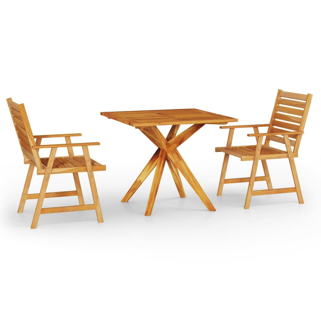 Set Mobili da Pranzo per Giardino 3 pz Legno Massello di Acacia - homemem39